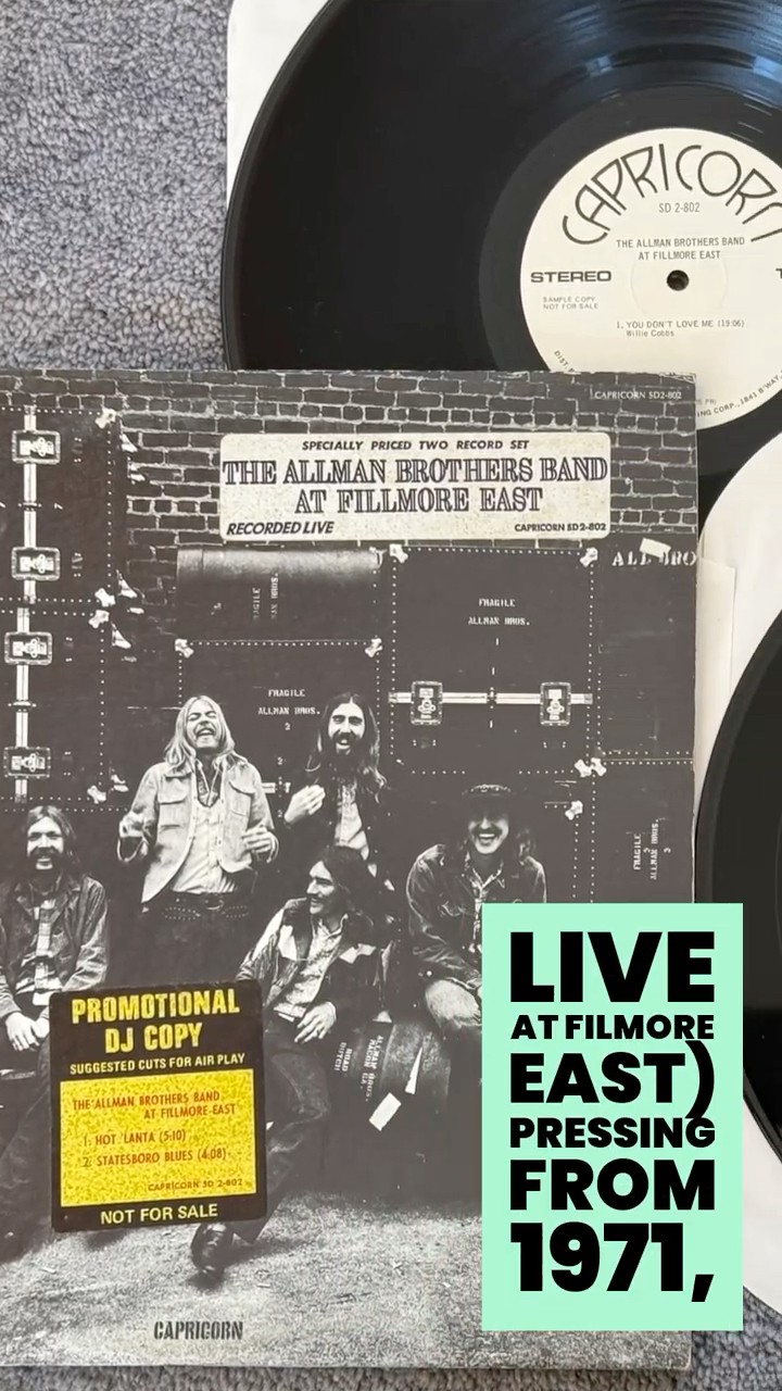 Allman Brothers Live at Fillmore East Vinyl Record DJ Copy - YouTube