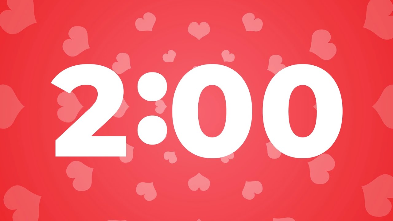 2 Minute Timer With Music 2 Minutes Stopwatch with Hearts YouTube
