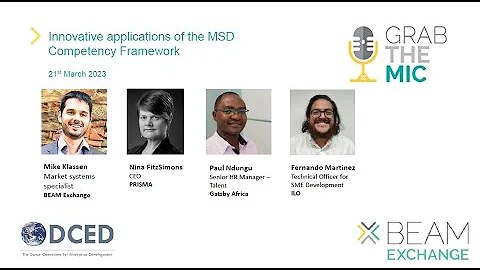 Innovative applications of the MSD Competency Framework webianr