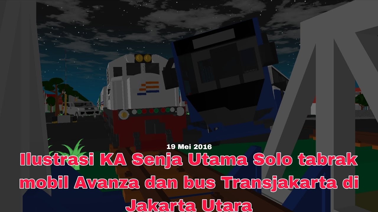Ilustrasi KA Senja Utama Solo tabrak mobil Avanza dan bus Transjakarta di Jakarta Utara