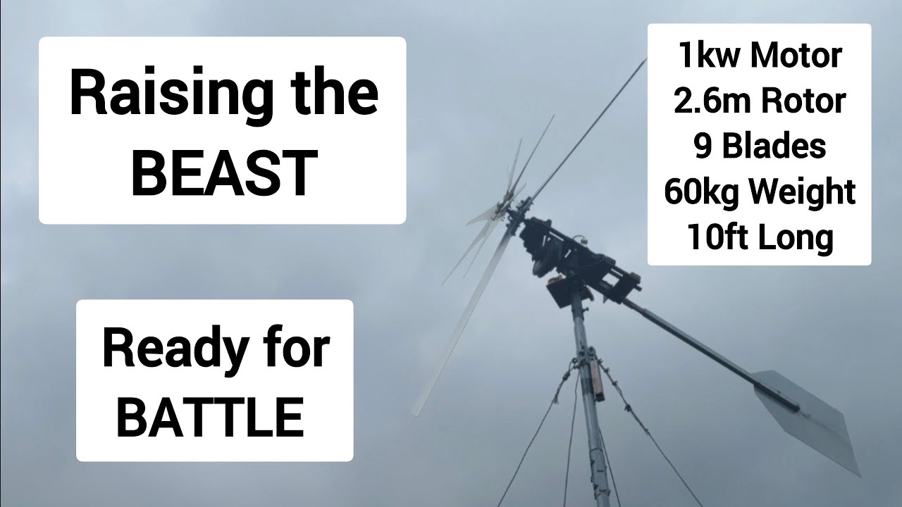 Raising the wind turbine generator - 1kw 48v Ebike Motor Experimental Blade Setup