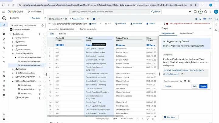 BigQuery Data Preparation