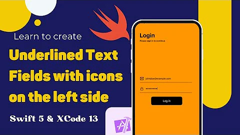 How to create underlined UITextField with icons on the left side in swift 5 and Xcode 13