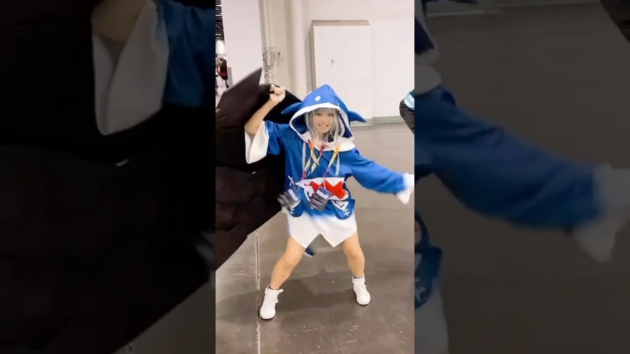 fire force cosplay prop was bigger than this shark 🦈 [Gawr Gura Cosplay] #gawrgura #cosplay