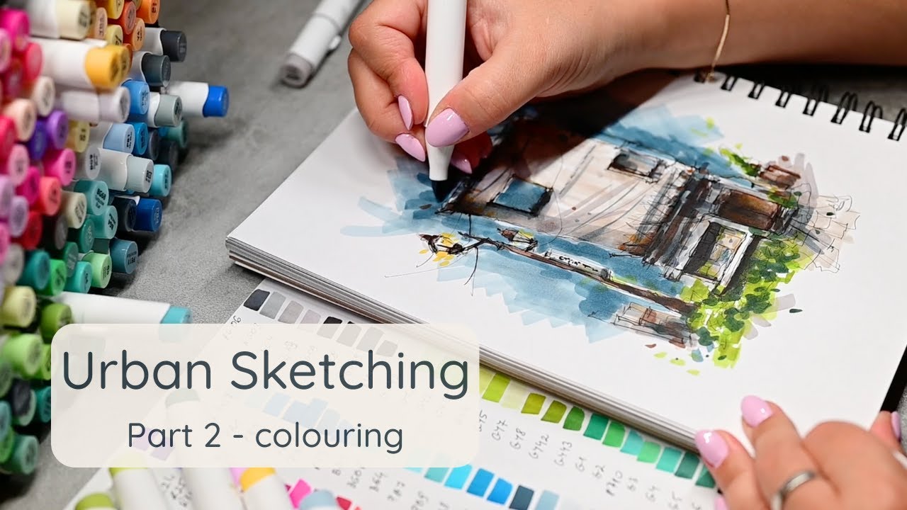 Urban Sketching with Markers ✍️ | Coloring & Final Details (Part 2)