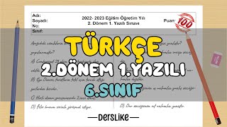 6. Sınıf Türkçe 2.Dönem 1.Yazılı Soruları #2023