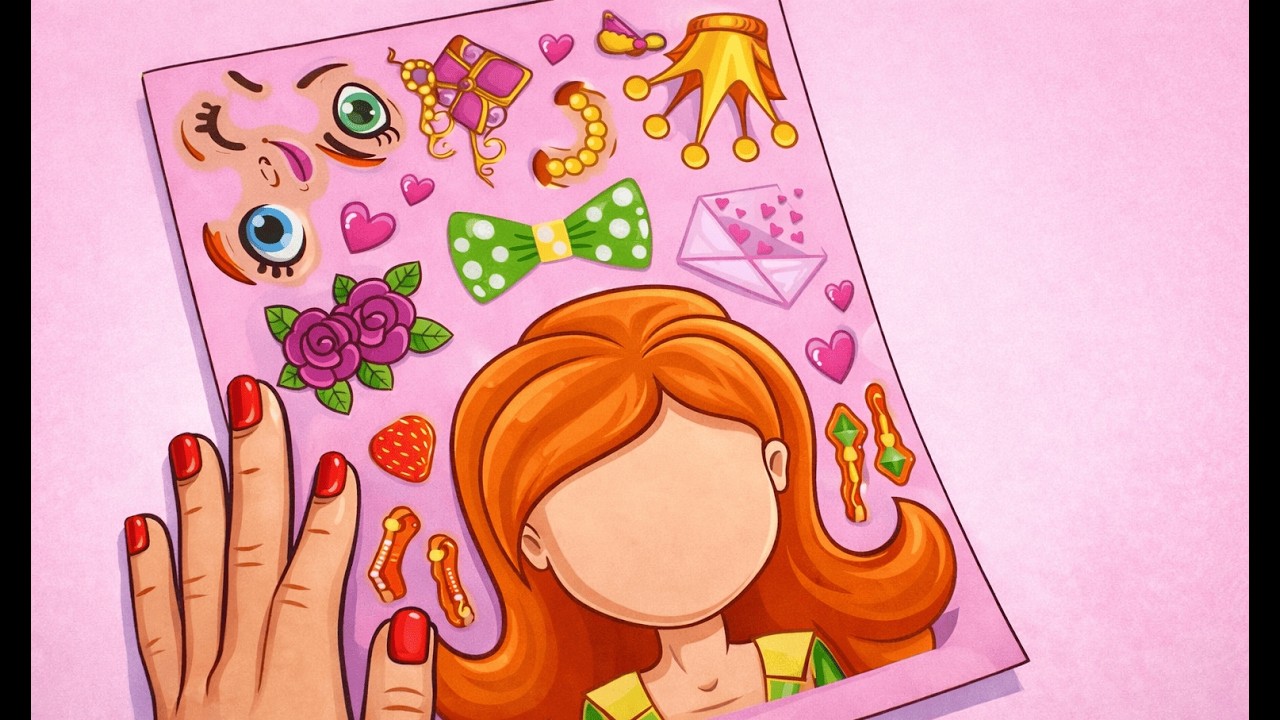 👑✨ Princesas con Pegatinas | Creamos Caritas Divertidas 💖👀