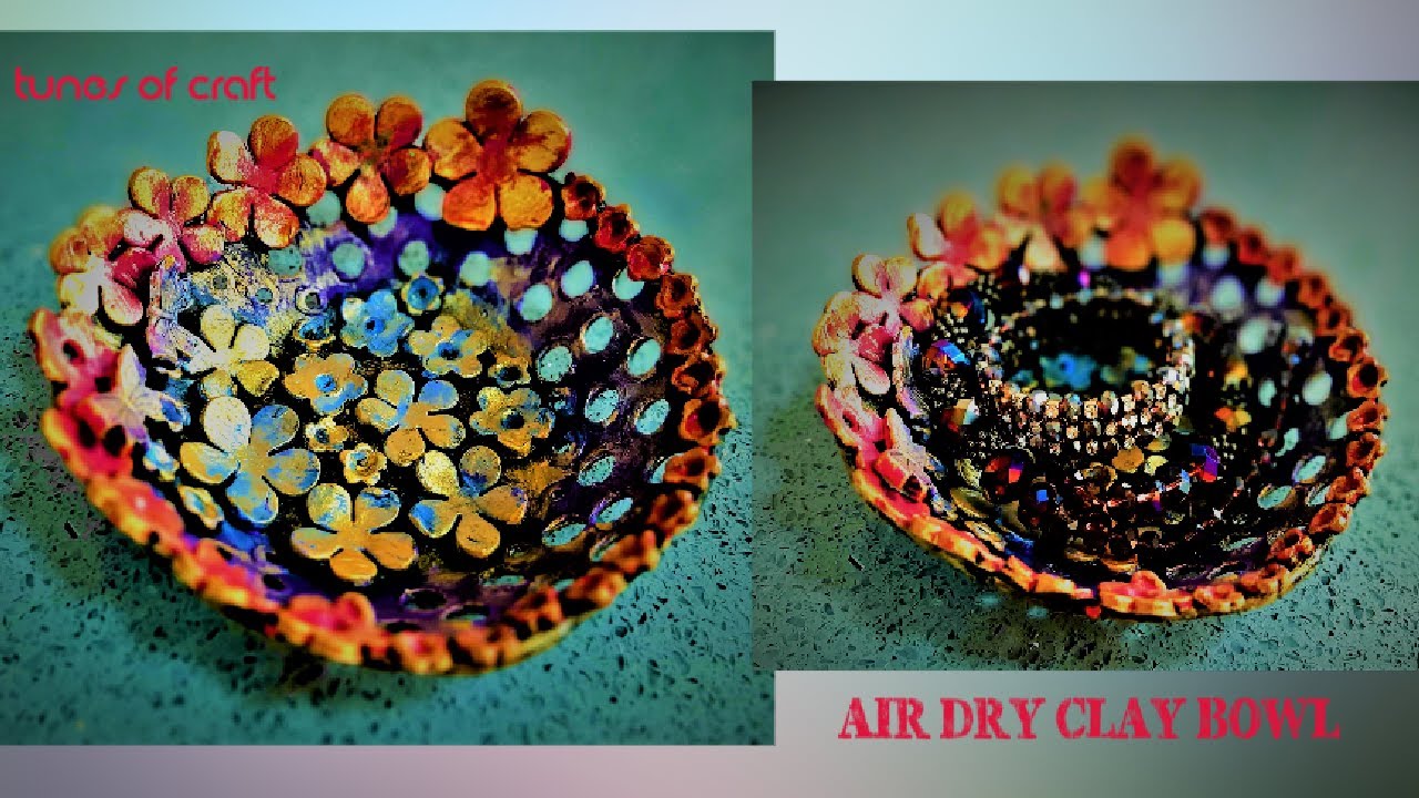 HOW TO MAKE A DIY AIR DRY CLAY GOLD AND WHITE PAINTED BOWL - Francine's  Place Blog