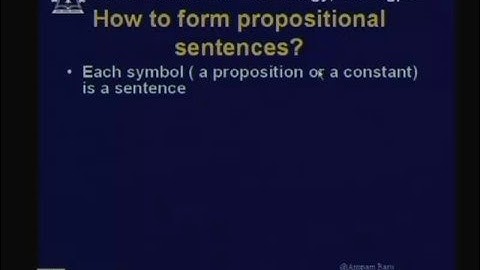 Lecture - 11 Knowledge Representation and Logic