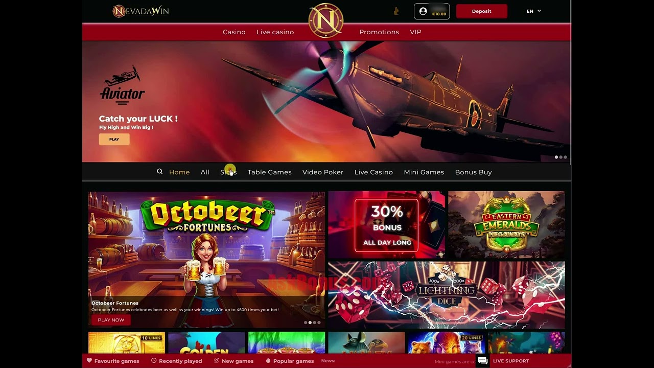 NEW NevadaWin Casino No Deposit Bonus €/$10 on Askbonus.com