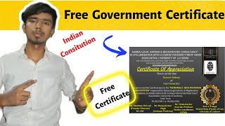 Indian Constitution Certificate | Free Certificate | Government Certificate