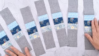 Patchwork for beginners. DIY Pouch. New great sewing idea from leftover fabric.