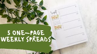 5 One-page Weekly Spreads For Your Bullet Journal