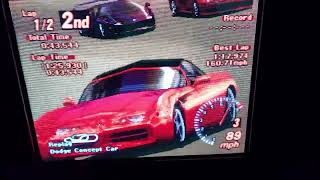 Gran Turismo 2 - Mid-Engine Challenge - Dodge Concept Car - Red rock Valley Speedway