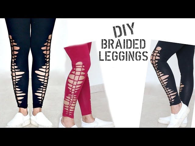 Braided Leggings DECO, Ripped Leggings, Sexy Womens Leggings