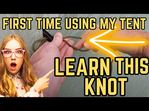 How To Tie Your Guyline On Your Tent:  Simple Hitch Close Up