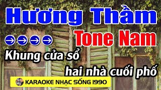 Hương Thầm - Karaoke Tone Nam - Karaoke Nhạc Sống 1990 - Beat Mới