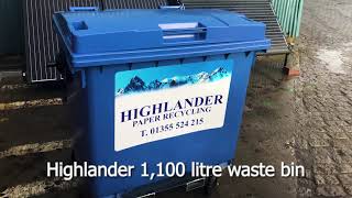Highlander International Paper Recycling Solar Powered Tipper Compactor at Arjo Wiggins Aberdeen