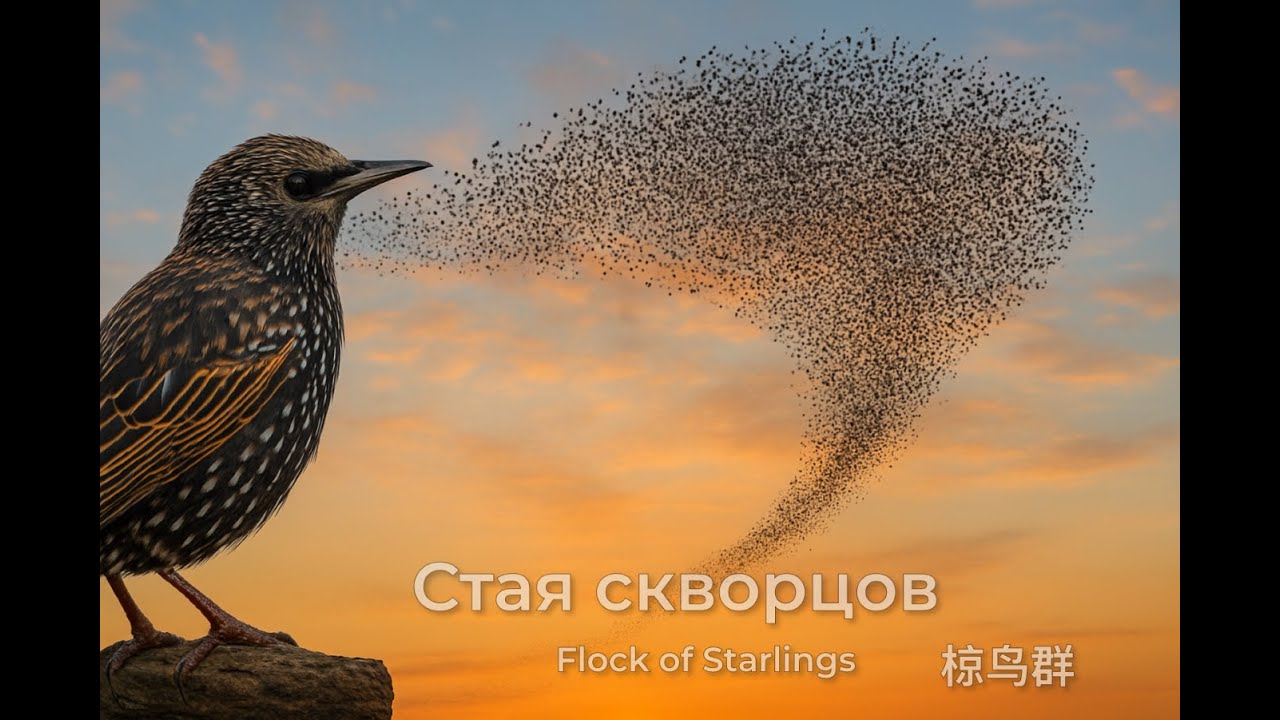 Стая скворцов на траве: Великолепие природы
