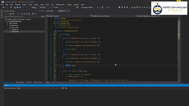 C# Tool Coding - Quick Intel Hex format to Binary tool