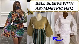 Beginner friendly: How to cut and sew a bell sleeve with asymmetric hem