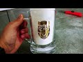 Glass Beer Mug with Gold Foil Printing