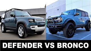 Match Highlights 2022 Land Rover Defender Explorer Vs 2022 Ford Bronco Sasquatch: Is The Defender Worth $15,000 More?