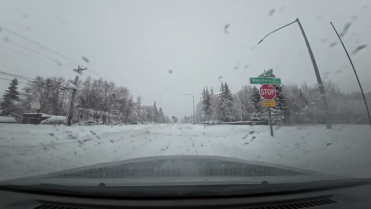 Snowy winter drive in Anchorage Alaska!  Recorded on January 27th 2026!
