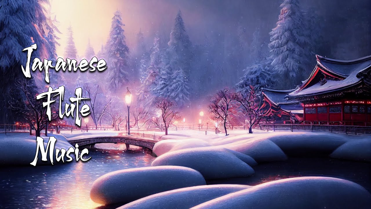 Japanese Zen Garden in Winter - - Japanese Flute Music For Soothing ...