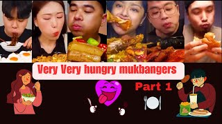 When mukbangers are really hungry part 1 | very very  hungry mukbangers #asmr #mukbangers #mukbang