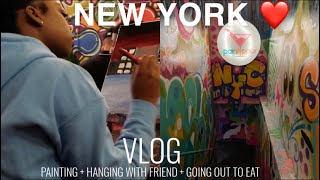 NEW YORK VLOG| paint n pour, out to eat with friends, nyc activities