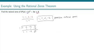 Example: The Rational Zeros Theorem (1)