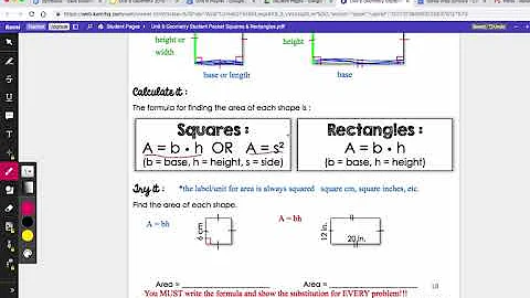 Area of Squares & Rectangles