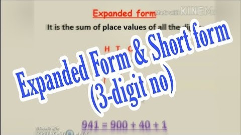 Class 2 Math..Expanded form and short form of 3-digit numbers..Numbers upto 999..