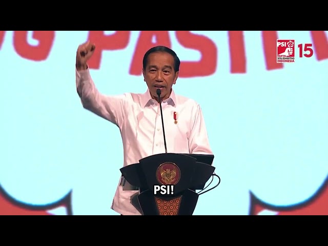 Jokowi: PSI... Menang pasti menang! class=