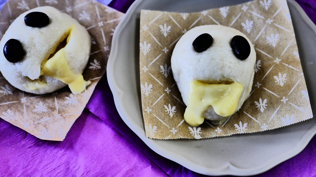 Nightmare Before Halloween Skull Dumplings ナイトメア・ビフォア・ハロウィン的なスカル・カスタードまん | MosoGourmet 妄想グルメ