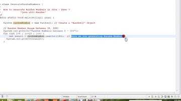 HOW TO GENERATE  RANDOM NUMBERS IN JAVA DEMO