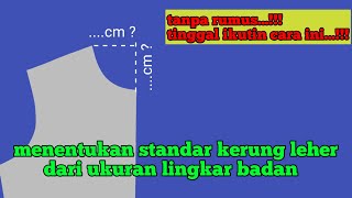 cara menentukan kerung leher baju wanita // kursus menjahit #03