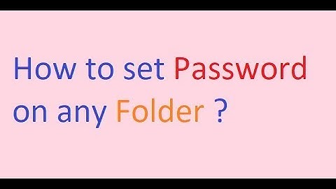 How to set Password on Folder using Folder Guard