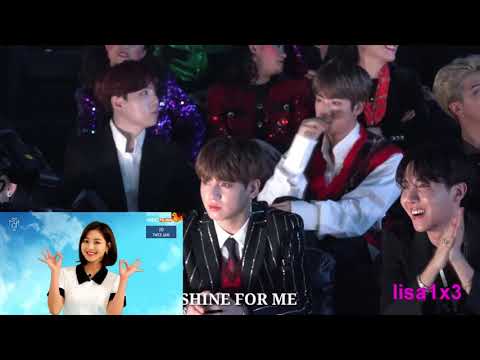 181106 BTS (Suga,Jin,RM,Jk,J-Hope) reaction to Twice - What is Love, DTNA, YoY @MGA 2018