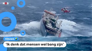 Nederlands schip in de problemen door golven van 16 meter hoog