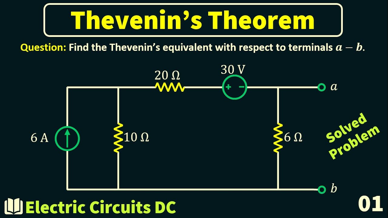 Electric Circuits DC | Thevenin’s Theorem | Solved Problem 1 - YouTube