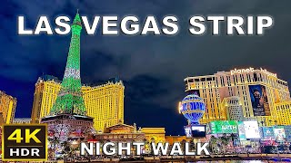 4K Hdr Las Vegas Strip Night Walking Tour 2024 Las Vegas, Nevada