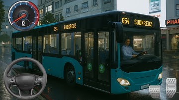 🚌Bus Simulator EVO - Relaxing rain in Berlin. Open world bus driving  Gameplay.