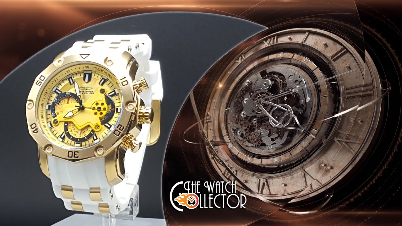 Invicta Pro Diver White Gold 23424 reloj blanco dial dorado