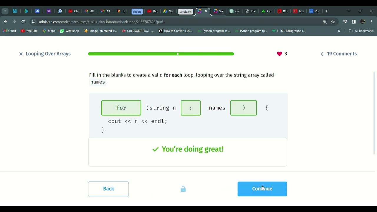 18 Looping Over Arrays | Introduction to C++ | Sololearn - YouTube