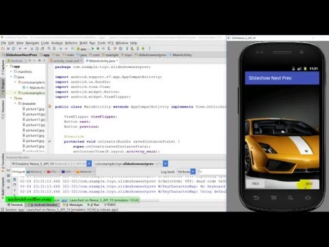 Slideshow with next and prev buttons in Android Studio 1.5.1