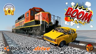 Unstoppable Train VS Lada VAZ 2107 | BeamNG.drive | Crash Clips #4 screenshot 4