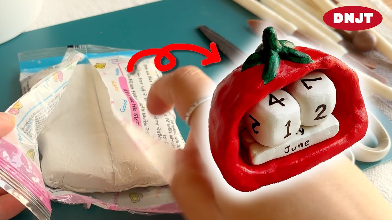 🍅500원짜리 지점토로 평생쓰는 만년달력 만들기🗓️ #지점토 #공예 #diy