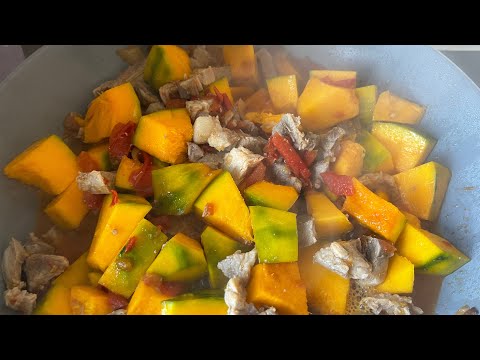 mixed pork with squash vegetables# asmr# mixed legumes